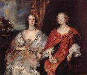 Anthony Van Dyck Anna Dalkeith,Countess of Morton,and Lady Anna Kirk painting